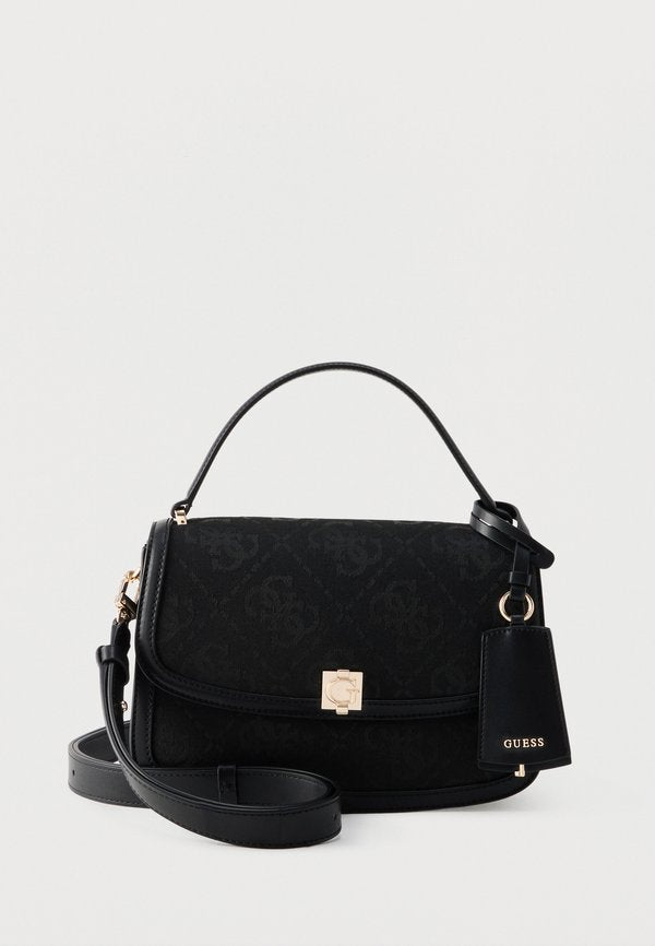 Guess AUDREY LOGO FLAP - Handbag - black