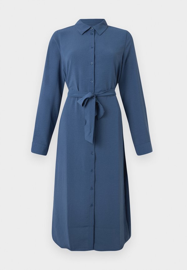 Vero Moda VMESME CALF SHIRT DRESS - Shirt dress - dark denim