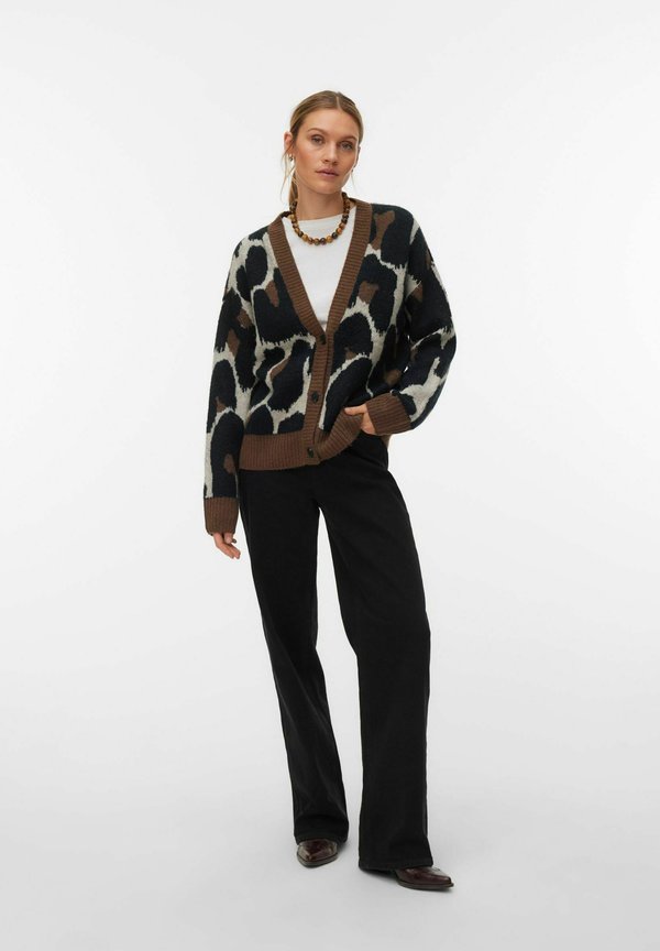 Vero Moda CARDIGAN VMLEONIE KNIT CARDIGAN - Cardigan - cocoa brown