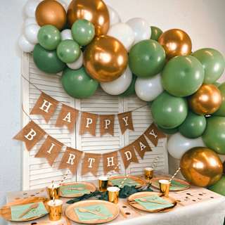 Girlande "Happy Birthday", Jute DECORAMI