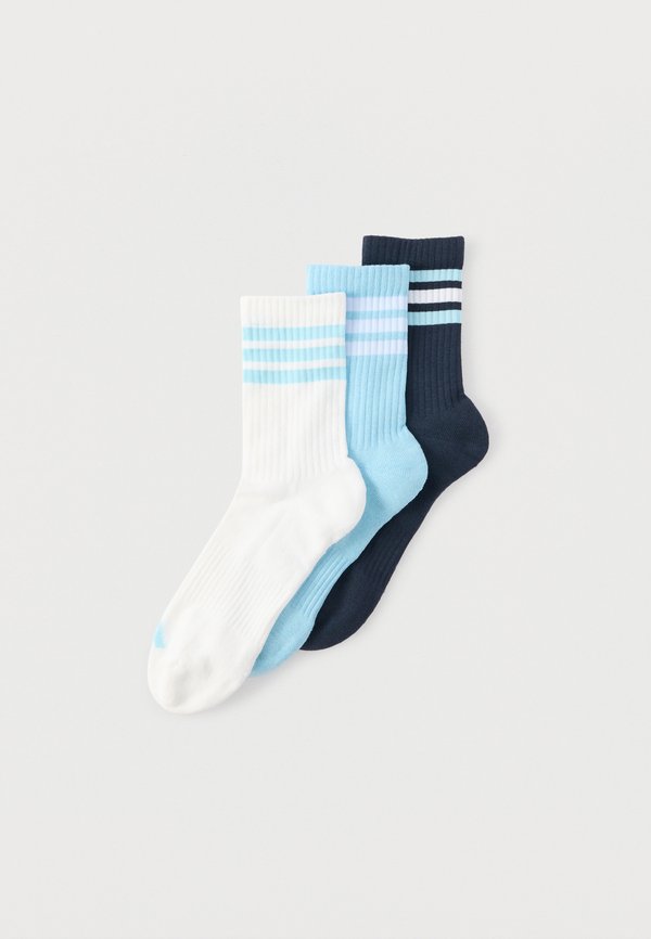 adidas Performance STRIPES CUSHIONED CREW SOCKS UNISEX 3 PACK - Sports socks - night navy/icey blue/white