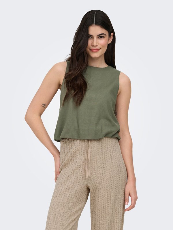 ONLY ONLGOA linen - Blouse - smokey olive