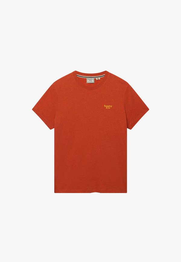 Superdry & Co SUPERDRY ESSENTIAL SERIF LOGO EMBROIDERED T-SHIRT.. - Basic T-shirt - pumpkin orange marl yellow