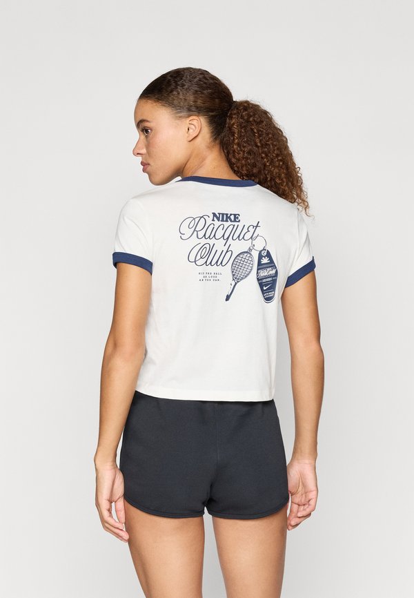 Nike Performance TEE HERITAGE RACQUET RINGER  - Print T-shirt - sail/midnight navy