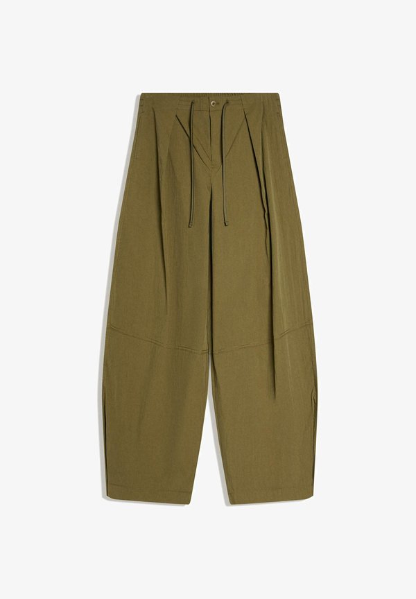 Bershka PLEATED TECHNICAL - Trousers - khaki