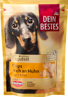Hundeleckerli Chips, reich an Huhn, Exquisit Dein Bestes