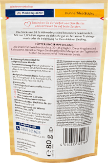 Hundeleckerli Hühnerfilet Sticks  Dein Bestes