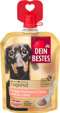 Hundeleckerli kernige Pastetencreme reich an Leber, Exquisit Dein Bestes