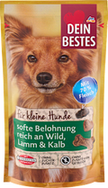 Hundeleckerli reich an Wild, Lamm & Kalb, softe Belohnung für kleine Hunde Dein Bestes