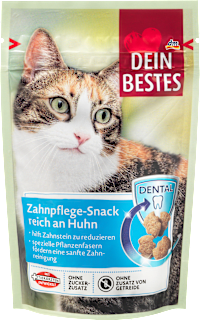 Katzenleckerli Dental Knabbertaschen mit Huhn Dein Bestes