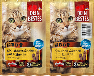 Katzenleckerli, Knabberstäbchen mit Hähnchen, BBQ (8 Stück) Dein Bestes