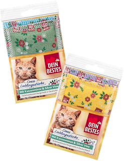 Katzenspielzeug Schmusekissen mit Katzenminze & Silver Vine, Omas Lieblingsstücke Dein Bestes