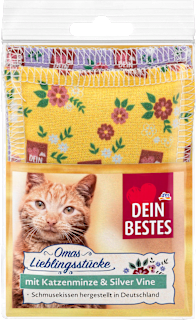 Katzenspielzeug Schmusekissen mit Katzenminze & Silver Vine, Omas Lieblingsstücke Dein Bestes