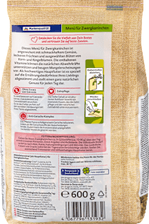 Nagerfutter, Menü für Zwergkaninchen getreidefrei, Naturverliebt Dein Bestes