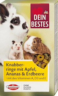 Nagersnack Knabberringe mit Apfel, Ananas & Erdbeere Dein Bestes