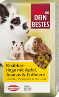Nagersnack Knabberringe mit Apfel, Ananas & Erdbeere Dein Bestes