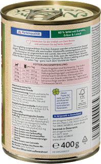 Nassfutter Hund 60% Wild mit Karotten, Naturverliebt Dein Bestes