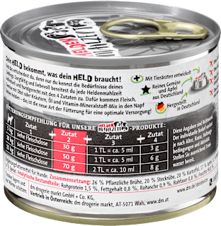 Nassfutter Hund Gemüsemix mit Apfel, Heldenmahlzeit Dein Bestes