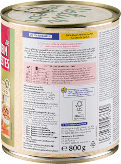 Nassfutter Hund mit 60% Huhn mit Kartoffeln, Naturverliebt Dein Bestes