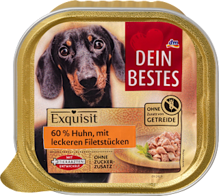 Nassfutter Hund mit Huhn, Exquisit Dein Bestes