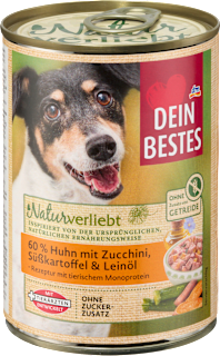Nassfutter Hund mit Huhn & Zucchini, Naturverliebt Dein Bestes