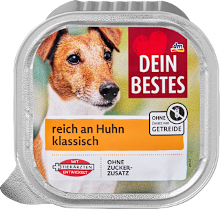 Nassfutter Hund reich an Huhn Dein Bestes