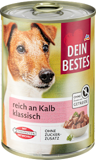 Nassfutter Hund reich an Kalb Dein Bestes