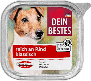 Nassfutter Hund reich an Rind Dein Bestes