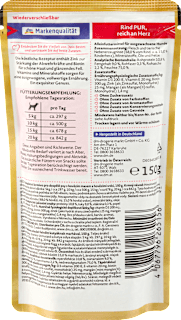 Nassfutter Hund Rind pur, reich an Herz, Exquisit Dein Bestes