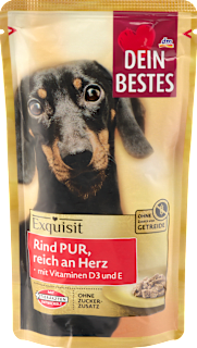 Nassfutter Hund Rind pur, reich an Herz, Exquisit Dein Bestes