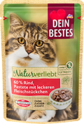 Nassfutter Katze 60% Rind mit Filet, Naturverliebt  Dein Bestes