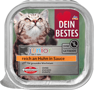 Nassfutter Katze Kitten reich an Huhn in Sauce, Junior Dein Bestes