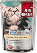 Nassfutter Katze Kitten reich an Pute in Sauce, Junior Dein Bestes