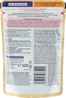 Nassfutter Katze mit Huhn & Gemüse in Gelee, Naturverliebt Flexitarisch Dein Bestes