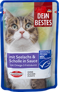 Nassfutter Katze mit Seelachs & Scholle in Sauce, MSC-zertifiziert Dein Bestes