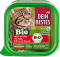 Nassfutter Katze reich an Bio Rind mit Kalb & Erbsen  Dein Bestes