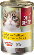 Nassfutter Katze reich an Geflügel & Leber in Sauce Dein Bestes