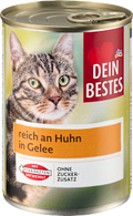 Nassfutter Katze reich an Huhn in Gelee Dein Bestes