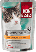 Nassfutter Katze reich an Huhn, sensitive Dein Bestes