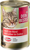 Nassfutter Katze reich an Rind in Gelee Dein Bestes