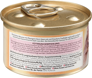 Nassfutter Katze reich an Truthahn, Mousse mit Saucenherz Dein Bestes