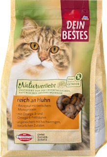 Trockenfutter Katze reich an Huhn, Naturverliebt Dein Bestes