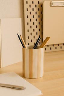Aufbewahrungsbehälter aus Keramik, beige/offwhite (9,5x9,5x14 cm) Dekorieren & Einrichten