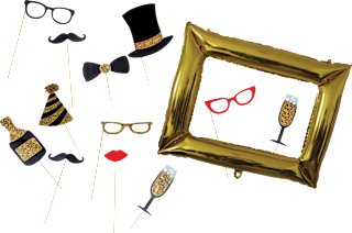 Photobooth-Set, Bilderrahmen mit Accessoires Dekorieren & Einrichten