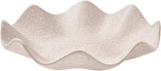 Servierschale aus Steingut mit Wellenrand, beige (32,5x8,5 cm)  Dekorieren & Einrichten