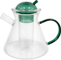 Teekanne aus Glas, transparent/grün (1.000 ml) Dekorieren & Einrichten