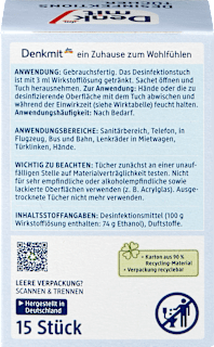 Desinfektionstücher, Reisegröße Denkmit