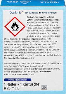 Lufterfrischer Minispray Ocean Fresh Starterset Denkmit