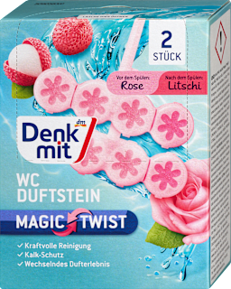 WC Duftstein Magic Twist Rose & Litschi Denkmit