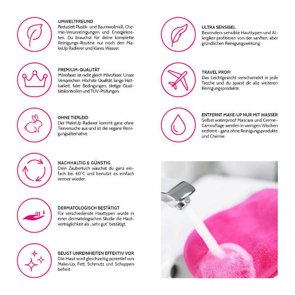 MakeUp Radierer Pad Pink  Der original MakeUp Radierer